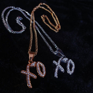 Small XO Chain Silver/Gold (iced out)